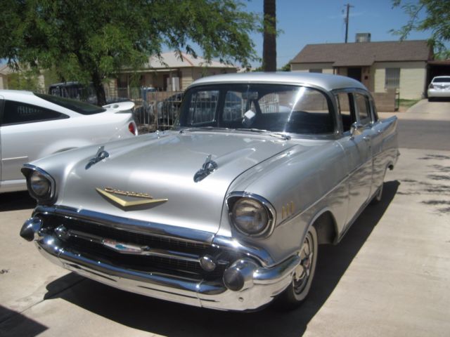 1957 Silver Chevrolet Bel Air/150/210 Sedan