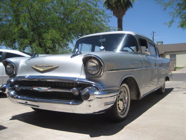 1957 Silver Chevrolet Bel Air/150/210 Sedan