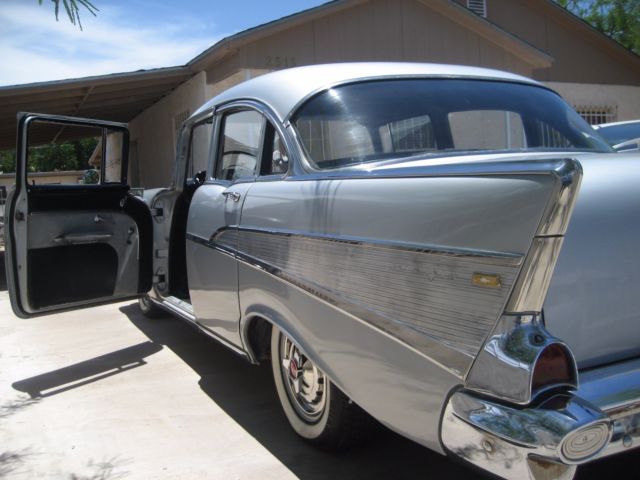 1957 Silver Chevrolet Bel Air/150/210 Sedan