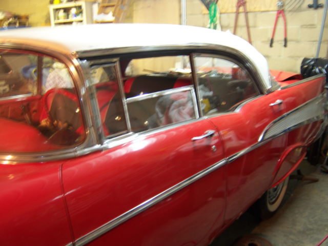 1957 Red/White Chevrolet Bel Air/150/210 4 Dr Hard Top