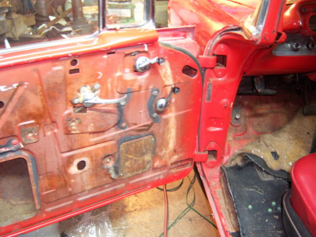 1957 Red/White Chevrolet Bel Air/150/210 4 Dr Hard Top