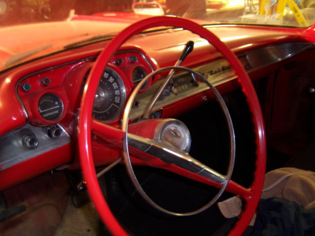 1957 Red/White Chevrolet Bel Air/150/210 4 Dr Hard Top