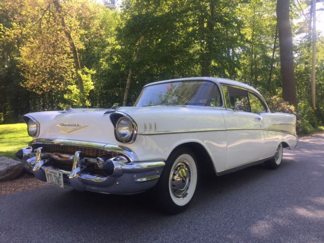 1957 White Chevrolet Bel Air/150/210 Coupe