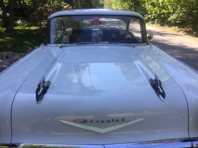 1957 White Chevrolet Bel Air/150/210 Coupe