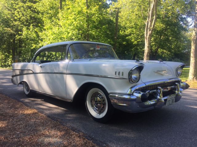 1957 White Chevrolet Bel Air/150/210 Coupe