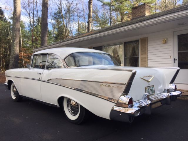 1957 White Chevrolet Bel Air/150/210 Coupe