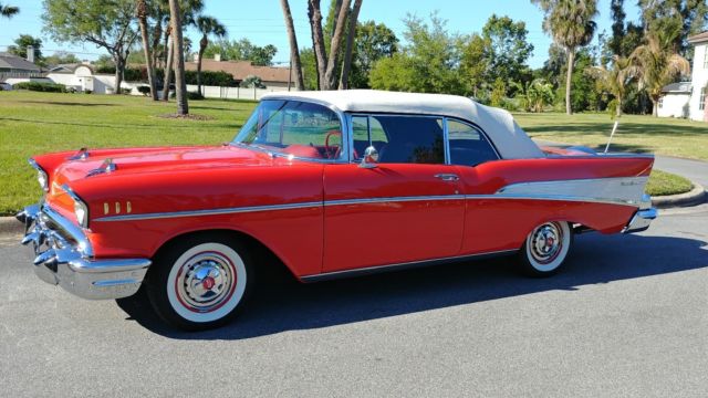1957 Red Chevrolet Bel Air/150/210 Convertible