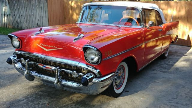 1957 Red Chevrolet Bel Air/150/210 Convertible