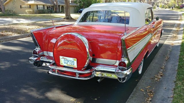 1957 Red Chevrolet Bel Air/150/210 Convertible