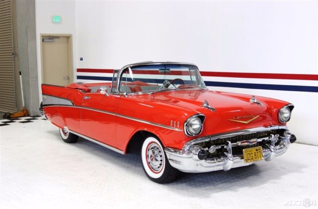 1957 Orange Chevrolet Bel Air/150/210 Convertible