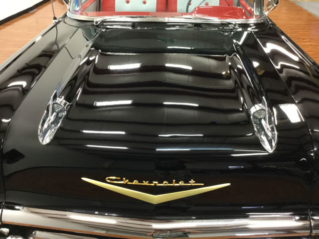 1957 Black Chevrolet Bel Air/150/210 Convertible