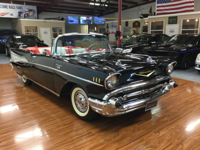 1957 Black Chevrolet Bel Air/150/210 Convertible