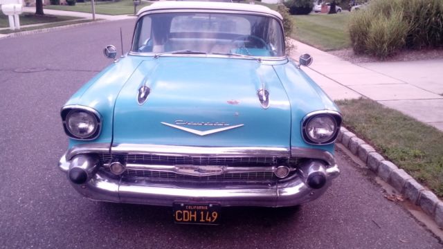 1957 Turquoise Chevrolet Bel Air/150/210 Convertible