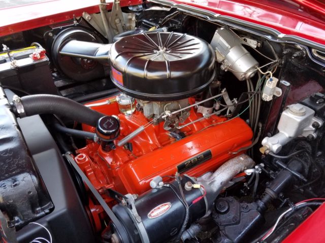 1957 Red Chevrolet Bel Air/150/210 Sedan