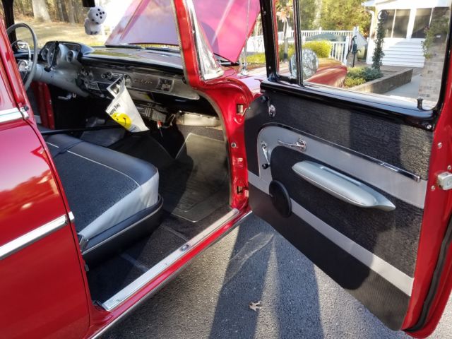 1957 Red Chevrolet Bel Air/150/210 Sedan