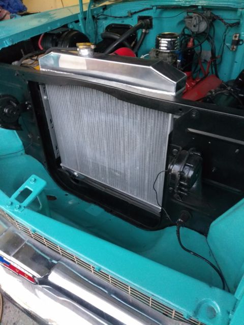 1957 turquoise-blue & white Chevrolet Bel Air/150/210 Hardtop 4dr