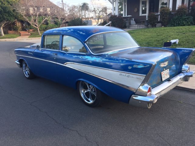 1957 Blue Chevrolet Bel Air/150/210 Hard top