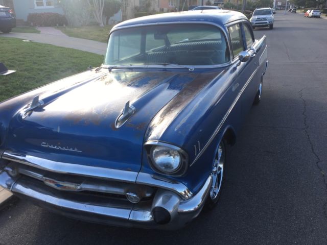 1957 Blue Chevrolet Bel Air/150/210 Hard top