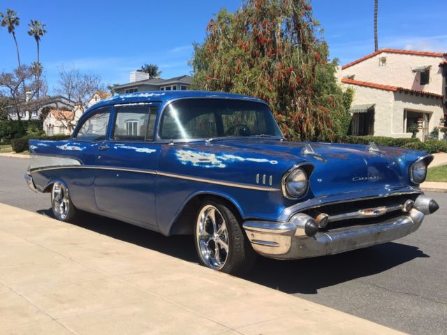 1957 Blue Chevrolet Bel Air/150/210 Hard top