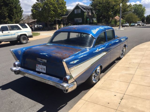 1957 Blue Chevrolet Bel Air/150/210 Hard top