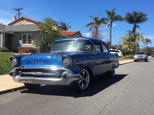 1957 Blue Chevrolet Bel Air/150/210 Hard top