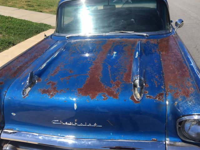 1957 Blue Chevrolet Bel Air/150/210 Hard top