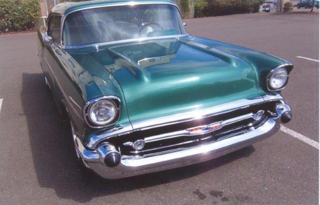 1957 Two tone green pearl Chevrolet Bel Air/150/210 Coupe