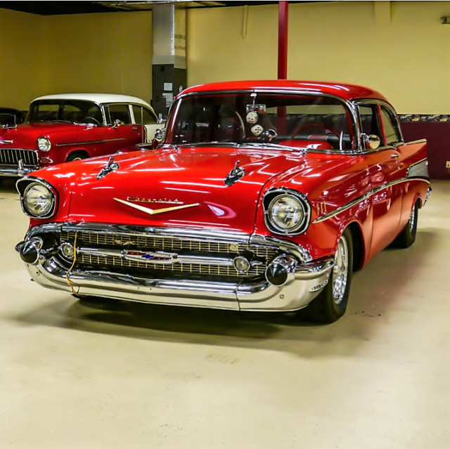 1957 Red Chevrolet Bel Air/150/210 Coupe