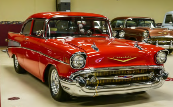 1957 Red Chevrolet Bel Air/150/210 Coupe