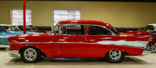 1957 Red Chevrolet Bel Air/150/210 Coupe