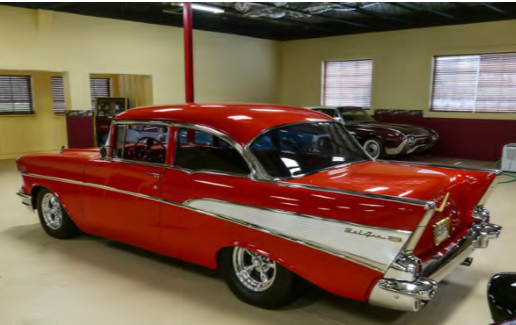 1957 Red Chevrolet Bel Air/150/210 Coupe