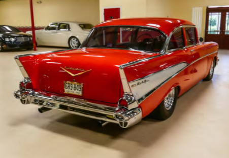 1957 Red Chevrolet Bel Air/150/210 Coupe