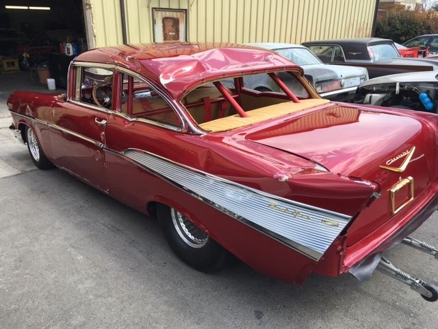 1957 White/Purple Chevrolet Bel Air/150/210