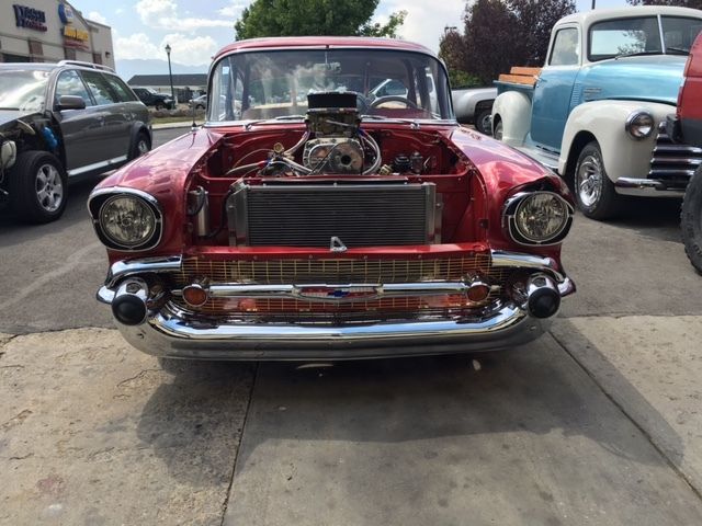 1957 White/Purple Chevrolet Bel Air/150/210