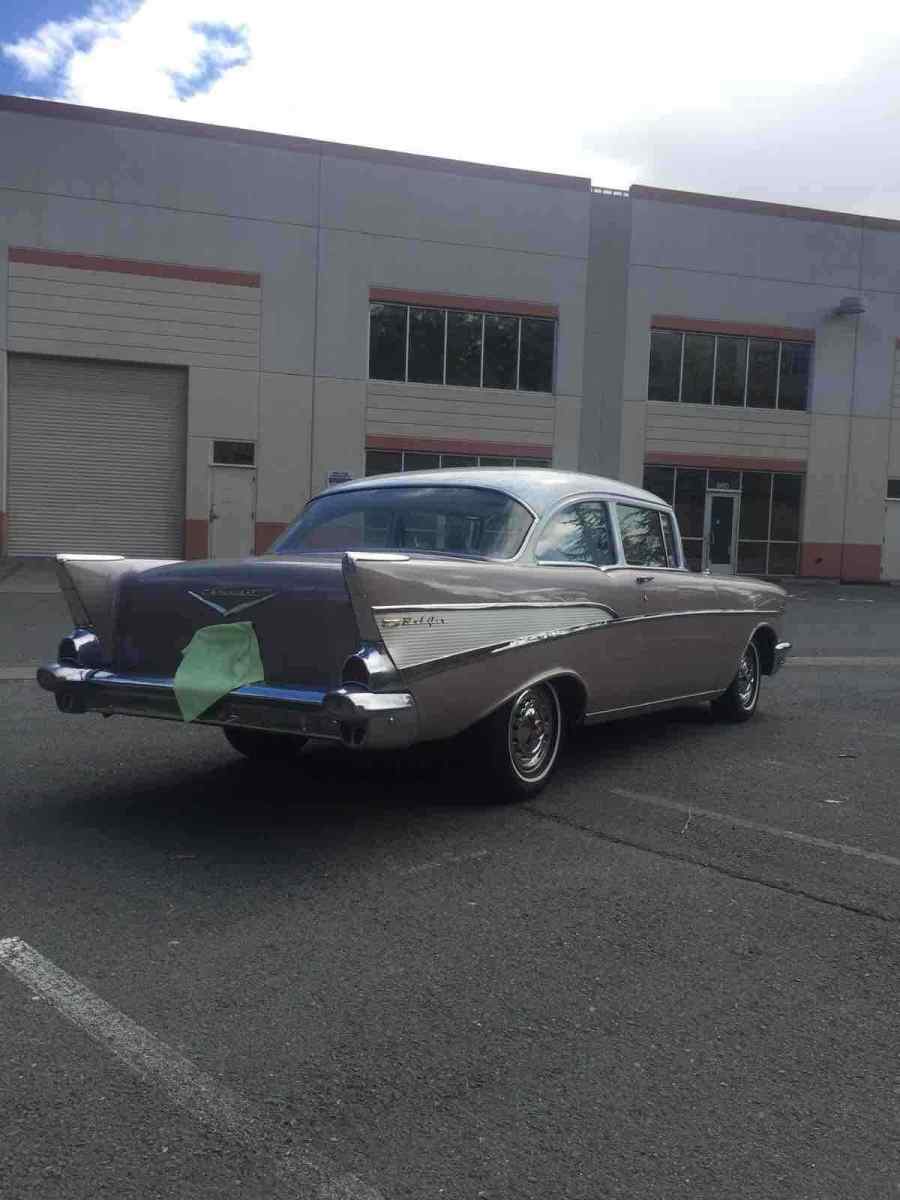 1957 Purple Chevrolet Bel Air Sedan