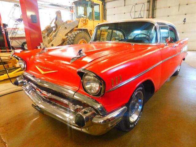 1957 Red Chevrolet Bel Air/150/210 Sedan