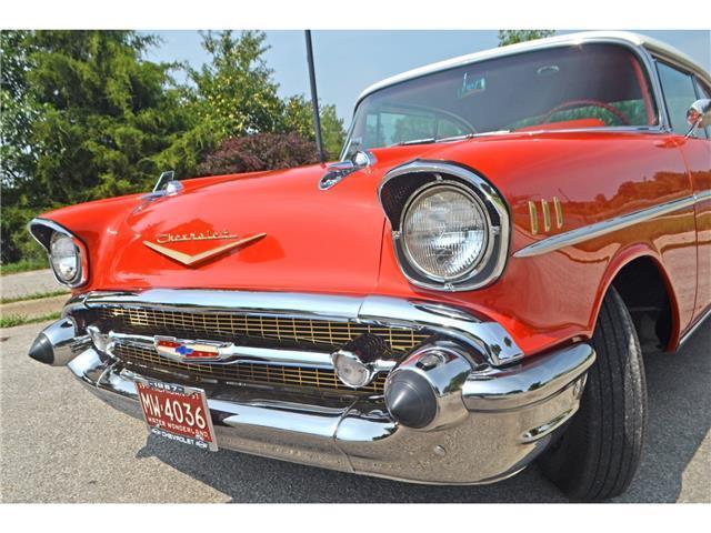 1957 Red Chevrolet Bel Air/150/210 Coupe