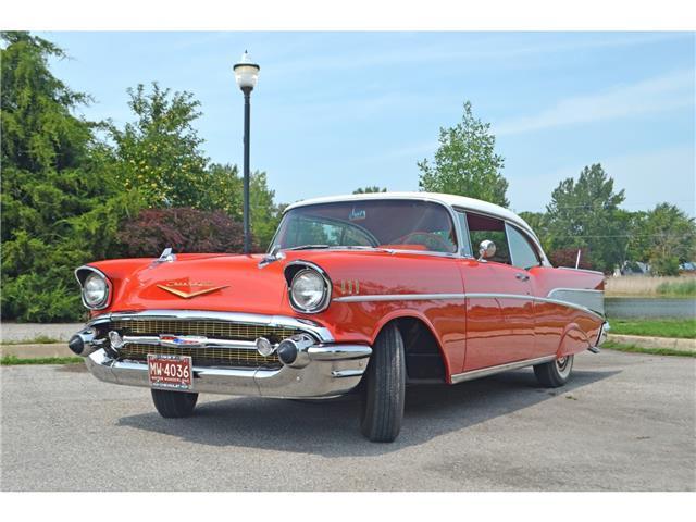 1957 Red Chevrolet Bel Air/150/210 Coupe