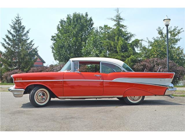 1957 Red Chevrolet Bel Air/150/210 Coupe