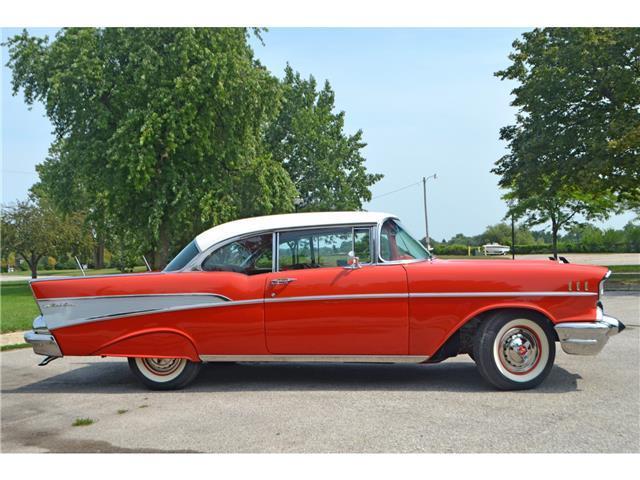 1957 Red Chevrolet Bel Air/150/210 Coupe