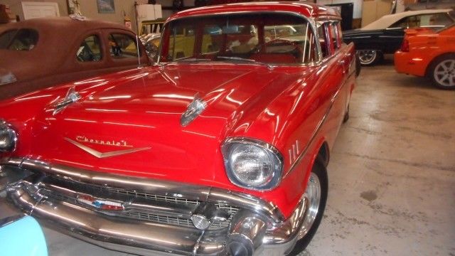 1957 Red Chevrolet Bel Air/150/210 --