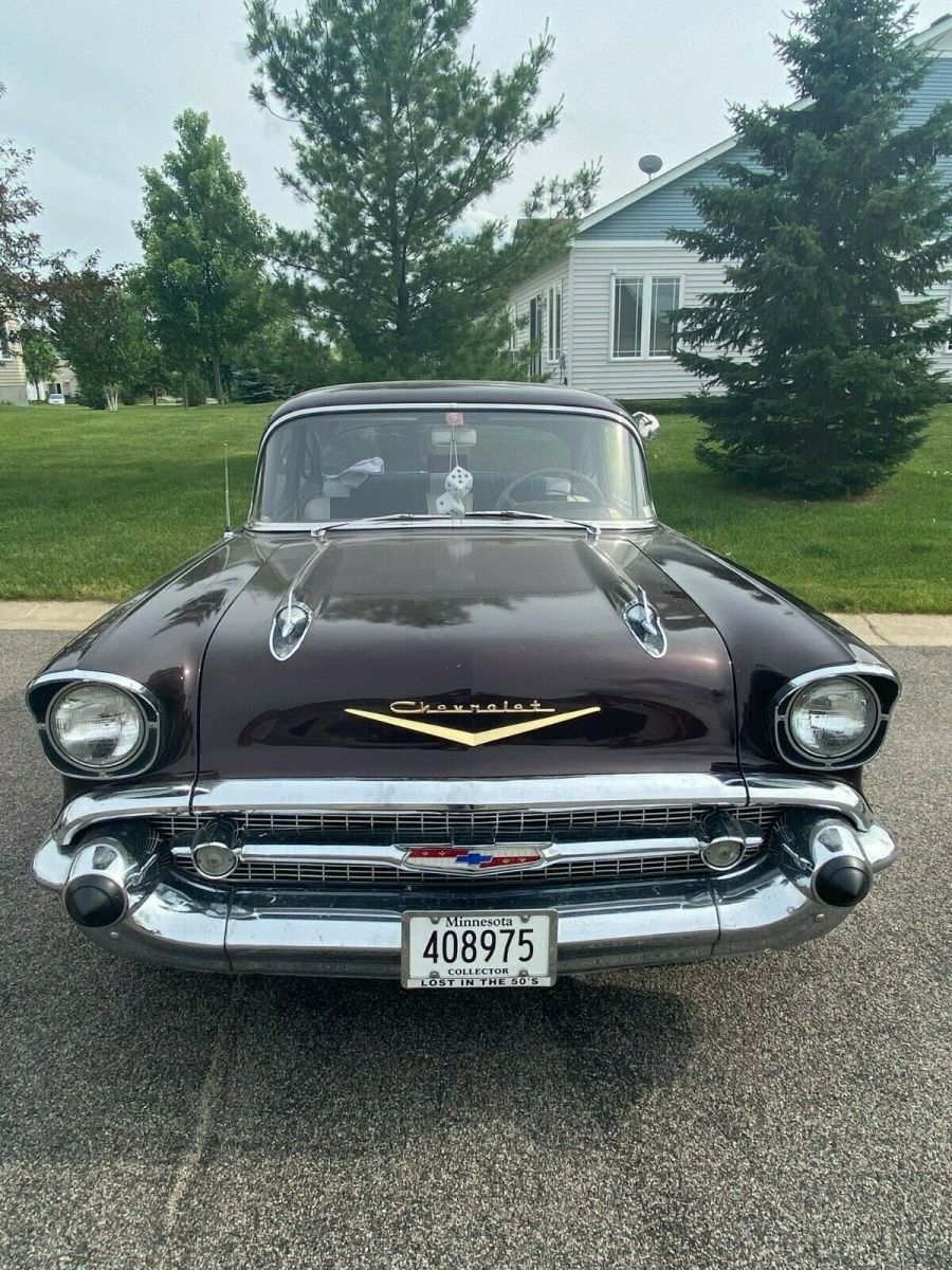 1957 Bing Cherry Chevrolet Bel Air/150/210 Sedan