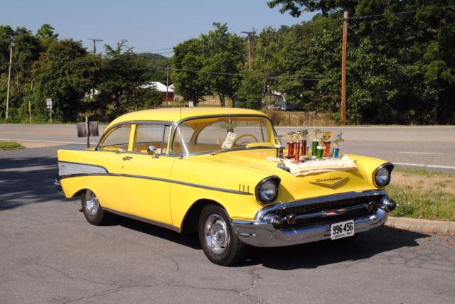 1957 Yellow Chevrolet Bel Air/150/210 Coupe