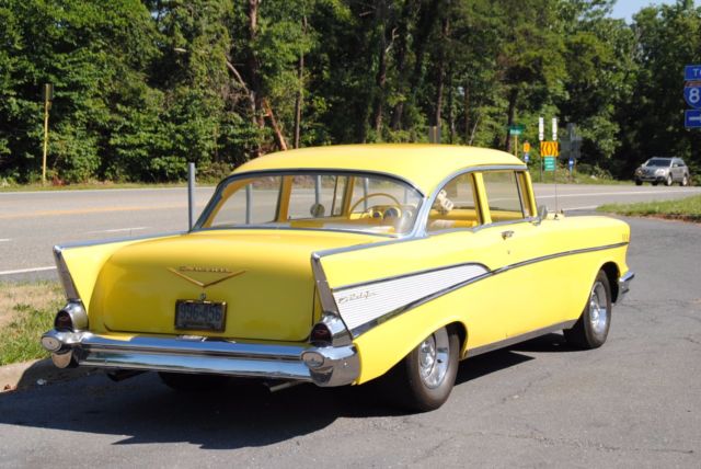 1957 Yellow Chevrolet Bel Air/150/210 Coupe