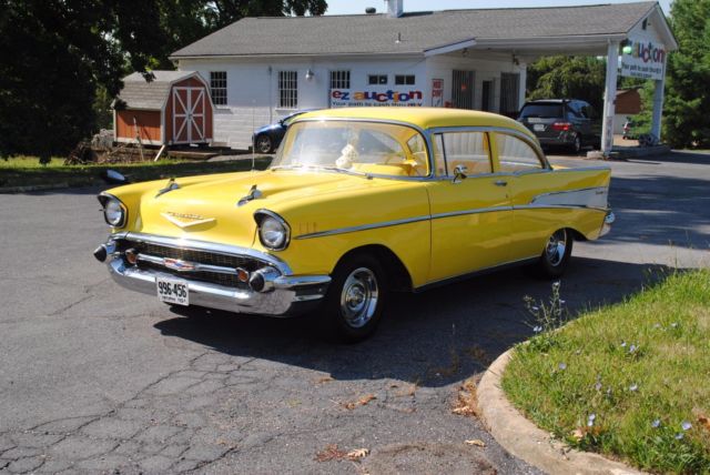 1957 Yellow Chevrolet Bel Air/150/210 Coupe