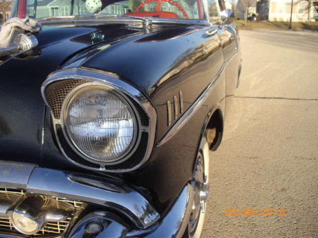 1957 Black Chevrolet Bel Air/150/210 Coupe