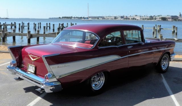 1957 Red Chevrolet Bel Air/150/210 Coupe