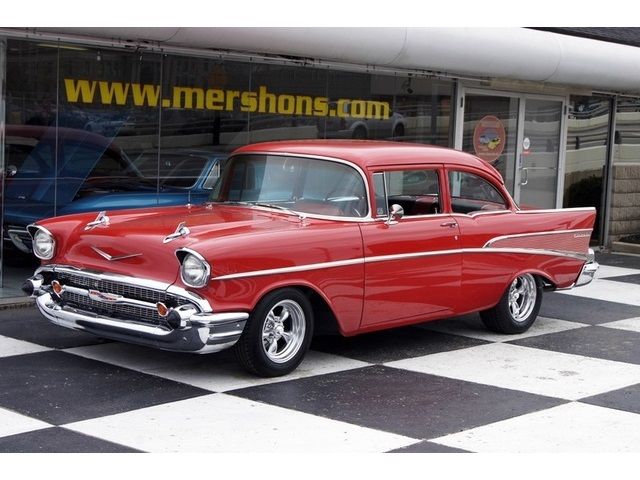 1957 Red Chevrolet Bel Air/150/210 Coupe