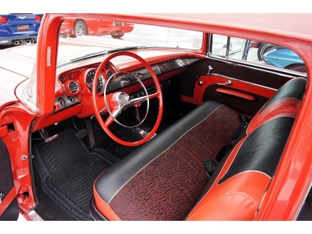 1957 Red Chevrolet Bel Air/150/210 Coupe