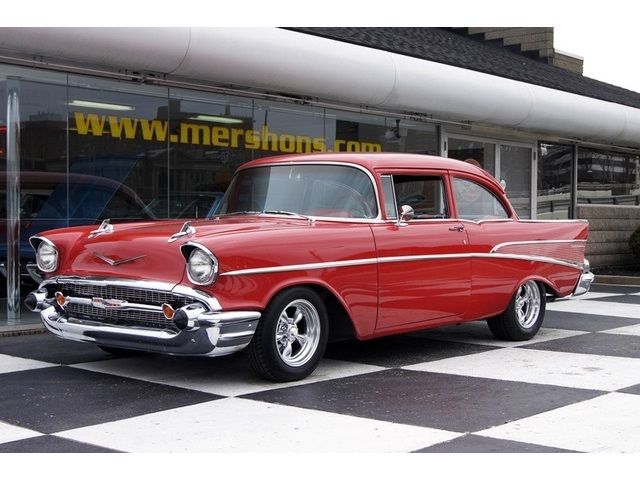 1957 Red Chevrolet Bel Air/150/210 Coupe